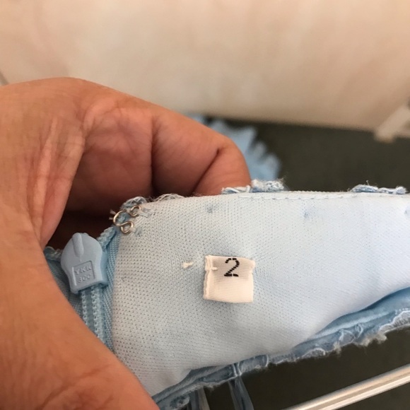 Sherri Hill size 2 blue tulle chiffon long flowy skirt train formal prom - Picture 4 of 8